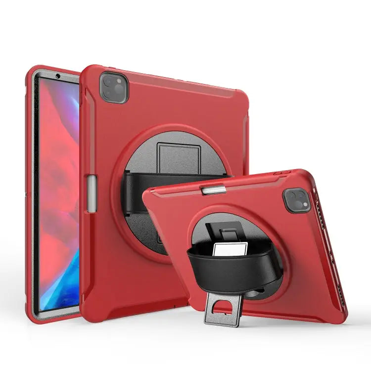 360 Degree Rotation PC + TPU Protective Cover with Holder & Hand Strap & Pen Slot For Samsung Galaxy Tab A 8.4 (2020)