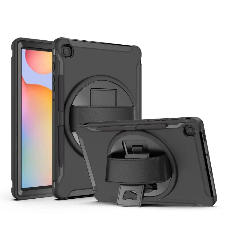 360 Degree Rotation PC + TPU Protective Cover with Holder & Hand Strap & Pen Slot For Samsung Galaxy Tab A 8.4 (2020)