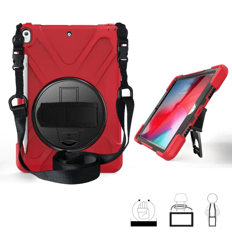 360 Degree Rotation Silicone Protective Cover with Holder & Hand Strap & Long Strap & Pencil Slot For iPad Mini 5