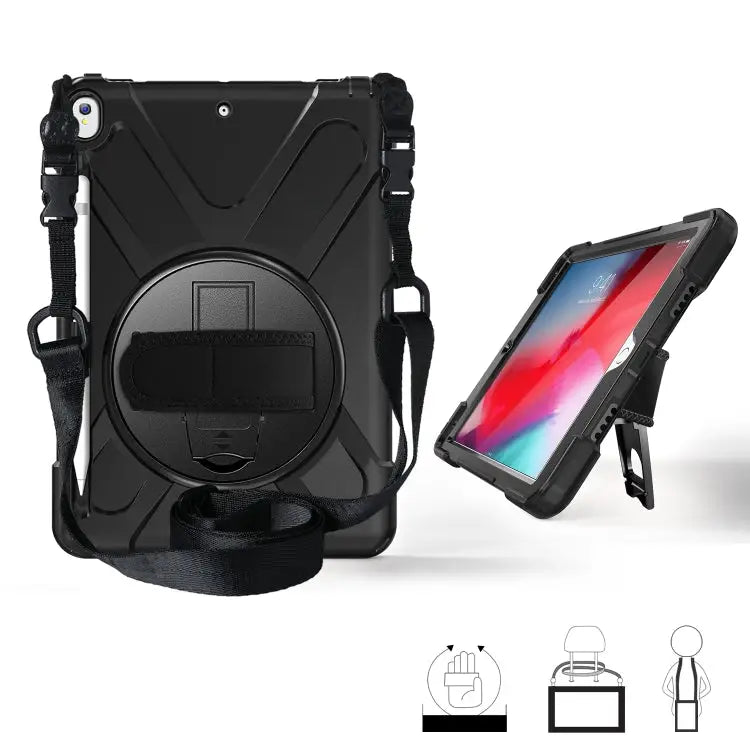 360 Degree Rotation Silicone Protective Cover with Holder & Hand Strap & Long Strap & Pencil Slot For iPad Mini 5
