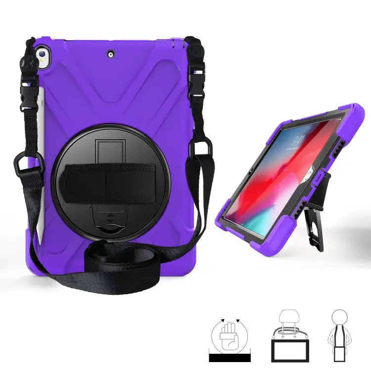360 Degree Rotation Silicone Protective Cover with Holder & Hand Strap & Long Strap & Pencil Slot For iPad Mini 5