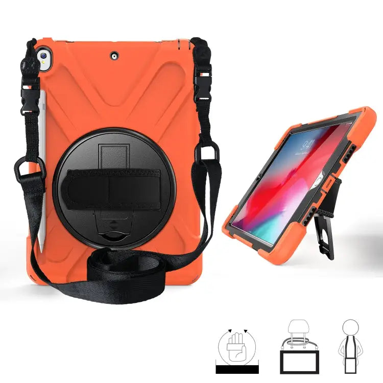 360 Degree Rotation Silicone Protective Cover with Holder & Hand Strap & Long Strap & Pencil Slot For iPad Mini 5