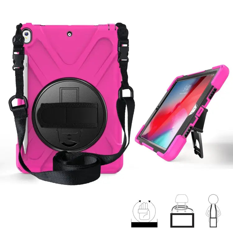 360 Degree Rotation Silicone Protective Cover with Holder & Hand Strap & Long Strap & Pencil Slot For iPad Mini 5