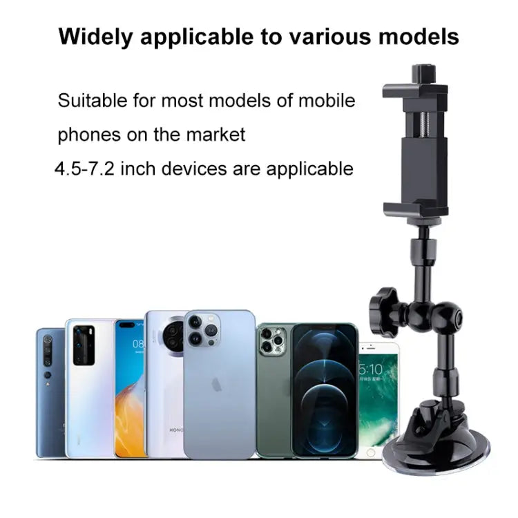 37cm Single Suction Cup Articulating Friction Magic Arm Phone Clamp Mount - 37cm