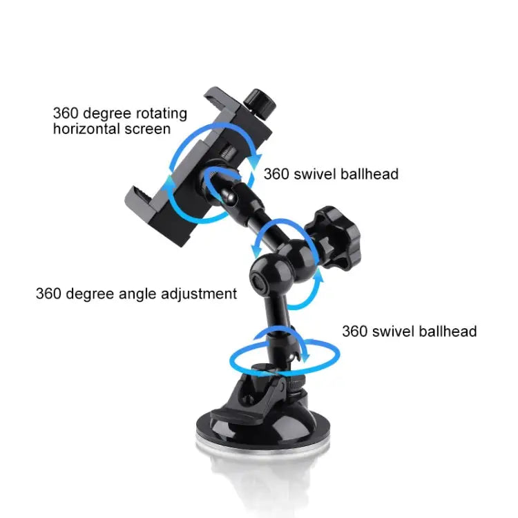 37cm Single Suction Cup Articulating Friction Magic Arm Phone Clamp Mount - 37cm
