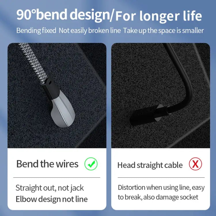3A USB-C/Type-C to 8 Pin Elbow Fast Charge Data Cable 3A Type-C to 8 Pin 1.2m 3A Type-C to 8 Pin 2m - Apple Accessories