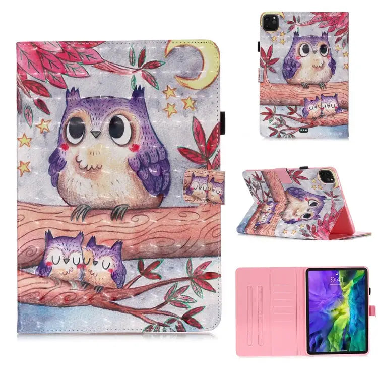 3D Colored Drawing Horizontal Flip Leather Case with Sleep / Wake-up Function & Holder & Card Slo & Wallet For iPad Pro