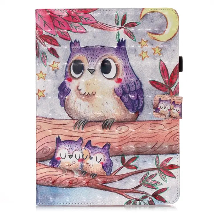 3D Colored Drawing Horizontal Flip Leather Case with Sleep / Wake-up Function & Holder & Card Slo & Wallet For iPad Pro