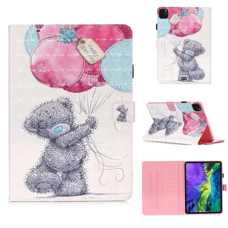 3D Colored Drawing Horizontal Flip Leather Case with Sleep / Wake-up Function & Holder & Card Slo & Wallet For iPad Pro
