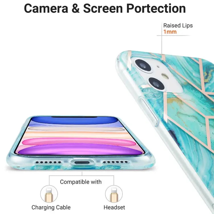 3D Electroplating Marble Pattern TPU Protective Case For iPhone 11 For iPhone 11 Pro For iPhone 11 Pro Max For iPhone