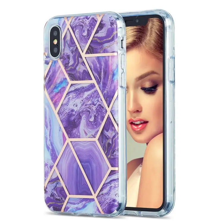 3D Electroplating Marble Pattern TPU Protective Case For iPhone 12 / 12 Pro For iPhone 12 Pro Max For iPhone XS / X
