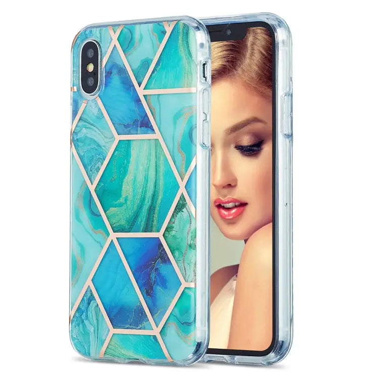 3D Electroplating Marble Pattern TPU Protective Case For iPhone 12 / 12 Pro For iPhone 12 Pro Max For iPhone XS / X