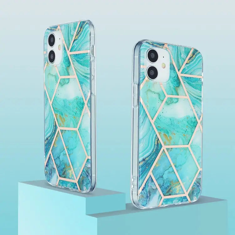 3D Electroplating Marble Pattern TPU Protective Case For iPhone 12 / 12 Pro For iPhone 12 Pro Max For iPhone XS / X