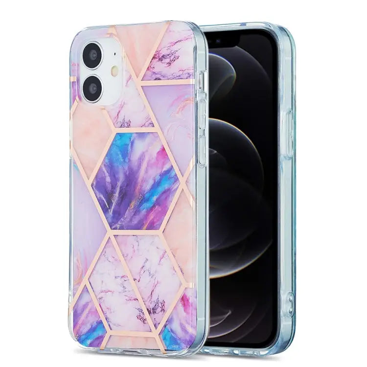 3D Electroplating Marble Pattern TPU Protective Case For iPhone 12 / 12 Pro For iPhone 12 Pro Max For iPhone XS / X