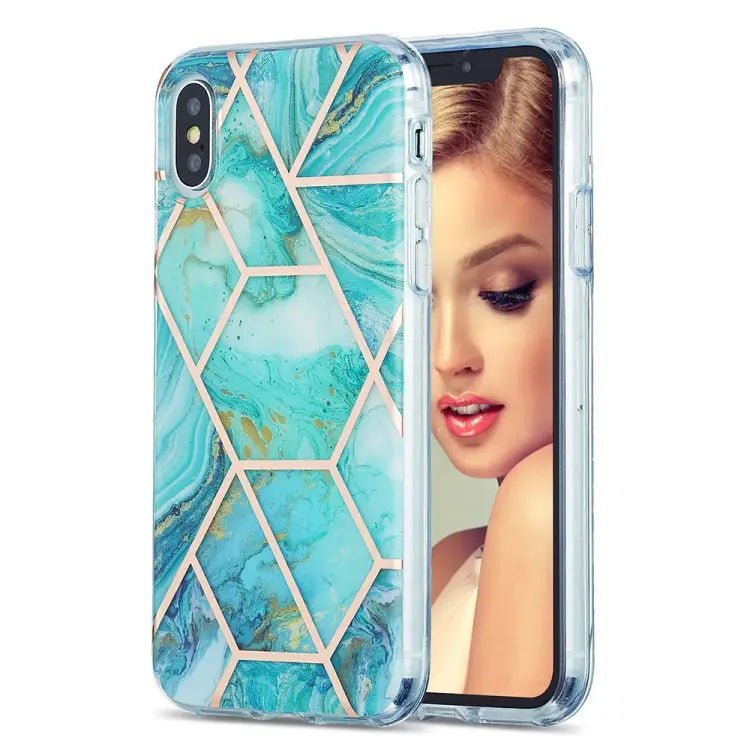 3D Electroplating Marble Pattern TPU Protective Case For iPhone 12 / 12 Pro For iPhone 12 Pro Max For iPhone XS / X