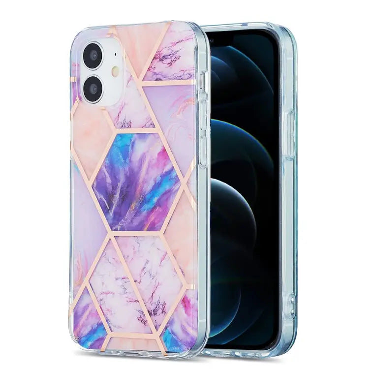 3D Electroplating Marble Pattern TPU Protective Case For iPhone 12 / 12 Pro For iPhone 12 Pro Max For iPhone XS / X