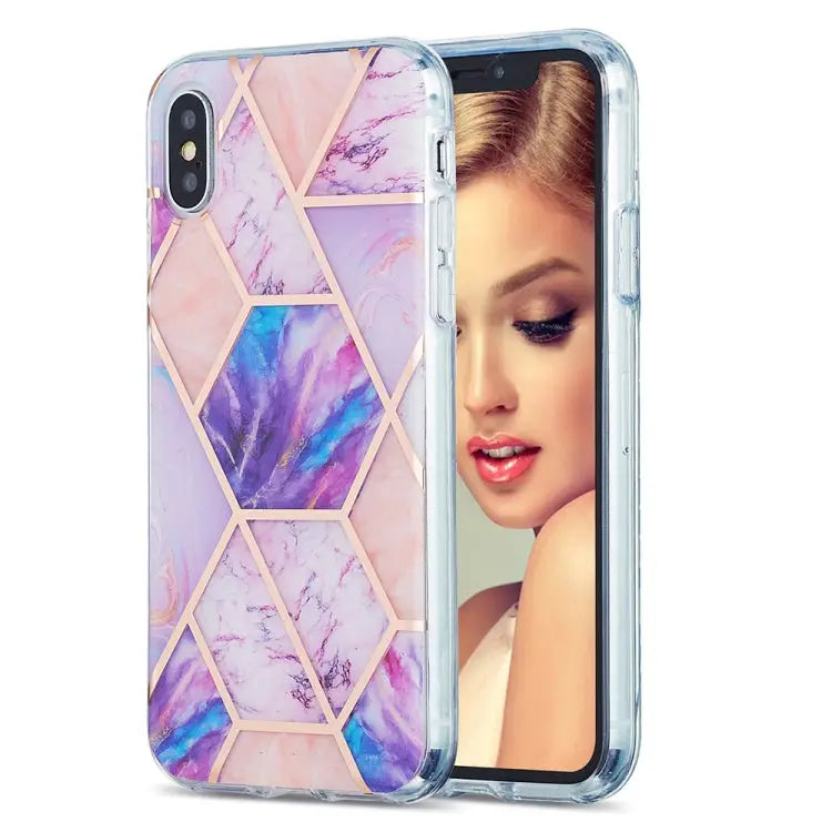 3D Electroplating Marble Pattern TPU Protective Case For iPhone 12 / 12 Pro For iPhone 12 Pro Max For iPhone XS / X