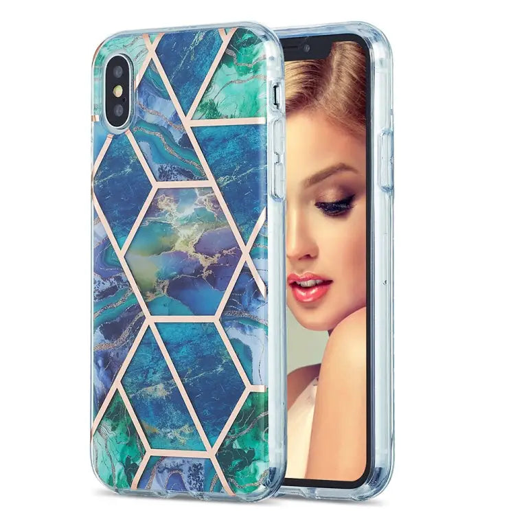 3D Electroplating Marble Pattern TPU Protective Case For iPhone 12 / 12 Pro For iPhone 12 Pro Max For iPhone XS / X