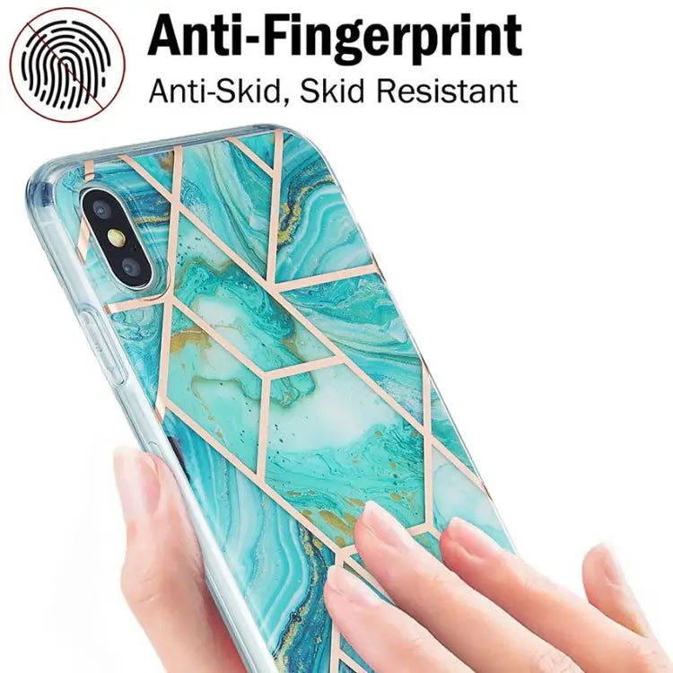3D Electroplating Marble Pattern TPU Protective Case For iPhone XS Max - Apple Accessories