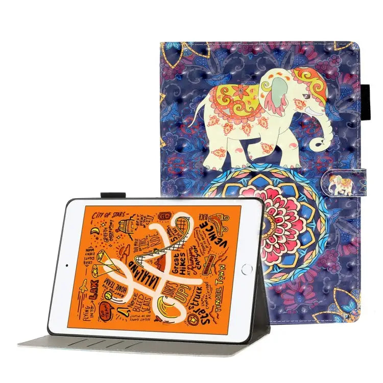 3D Embossing Pattern Horizontal Flip Leather Case with Holder & Card Slots & Wallet For iPad 10.2 For iPad 5 / 6 / 7