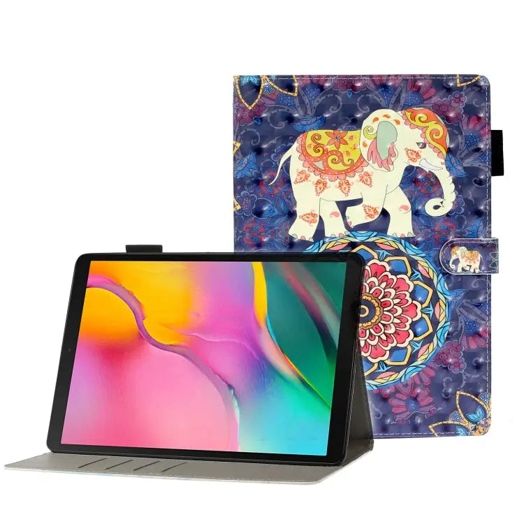 3D Embossing Pattern Horizontal Flip Leather Case with Holder & Card Slots & Wallet For Galaxy Tab A 8.0 (2019) T290
