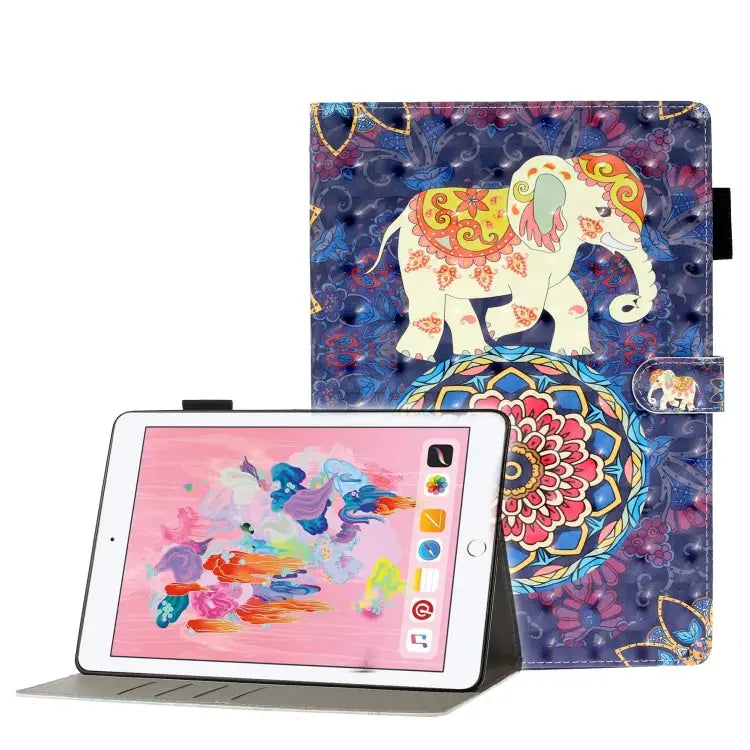3D Embossing Pattern Horizontal Flip Leather Case with Holder & Card Slots & Wallet For iPad 10.2 For iPad 5 / 6 / 7