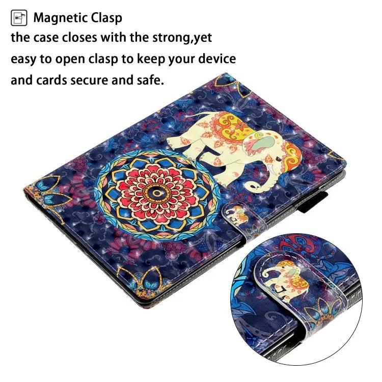 3D Embossing Pattern Horizontal Flip Leather Case with Holder & Card Slots & Wallet For iPad 10.2 For iPad 5 / 6 / 7