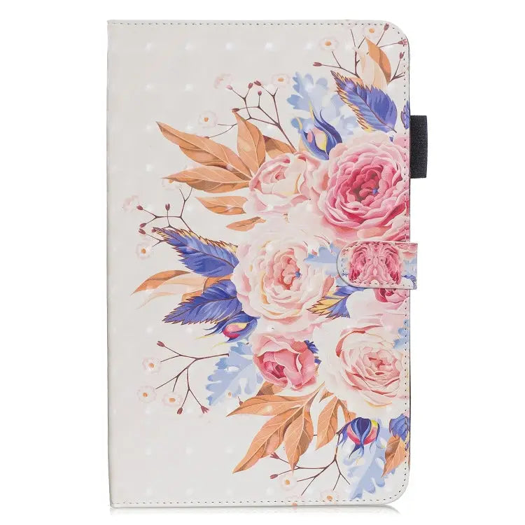 3D Horizontal Flip Leather Case with Holder & Card Slots - For Galaxy Tab A 10.1 (2019) / Sun Flower