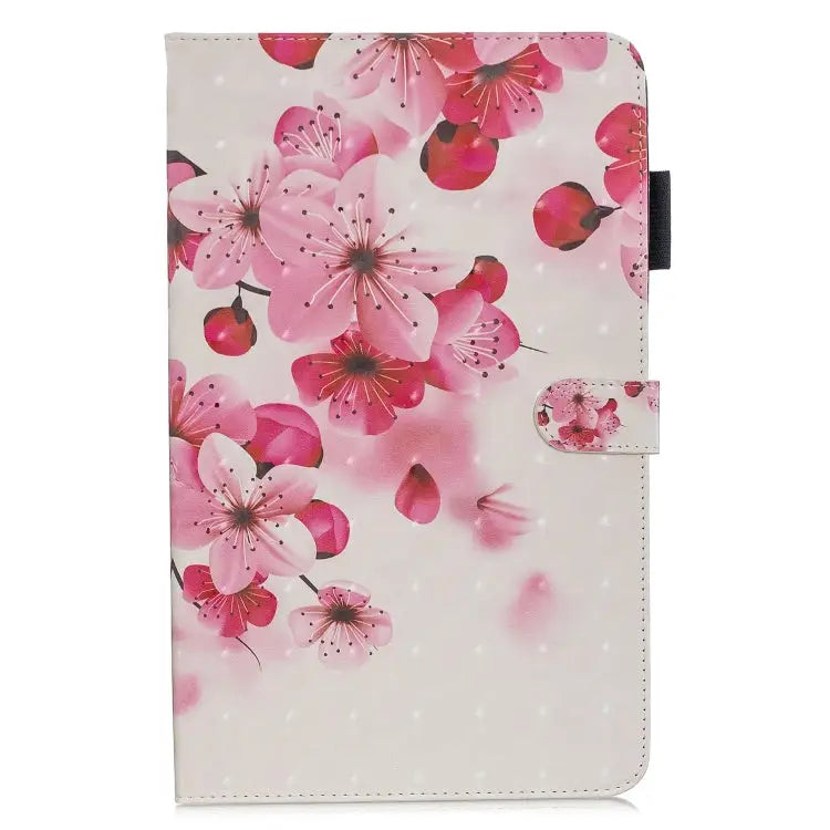 3D Horizontal Flip Leather Case with Holder & Card Slots - For iPad Air / Red Flower