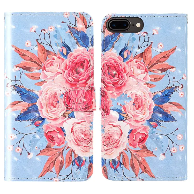 3D Painting Colored Drawing Pattern Horizontal Flip TPU + PU Leather Case with Holder & Card Slots & Wallet & Lanyard
