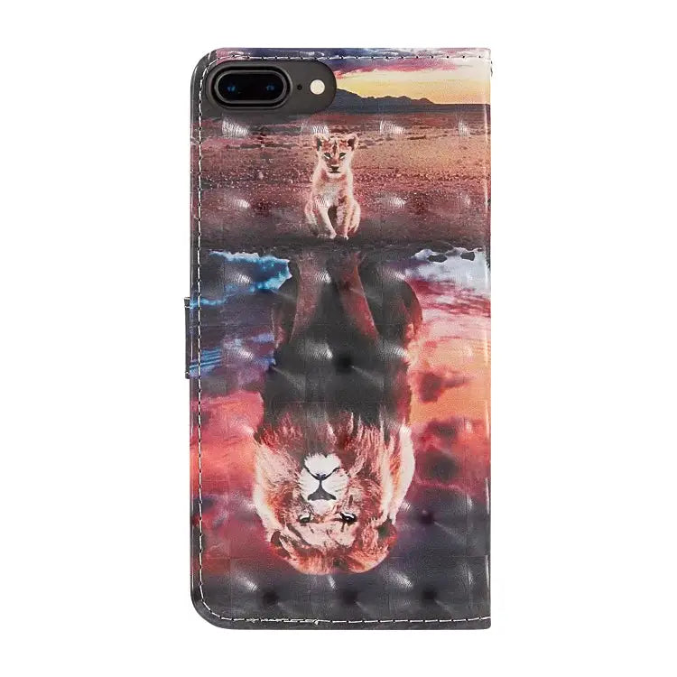 3D Painting Colored Drawing Pattern Horizontal Flip TPU + PU Leather Case with Holder & Card Slots & Wallet & Lanyard