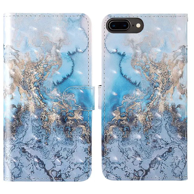 3D Painting Colored Drawing Pattern Horizontal Flip TPU + PU Leather Case with Holder & Card Slots & Wallet & Lanyard