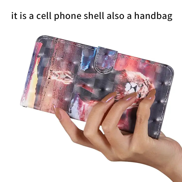 3D Painting Colored Drawing Pattern Horizontal Flip TPU + PU Leather Case with Holder & Card Slots & Wallet & Lanyard