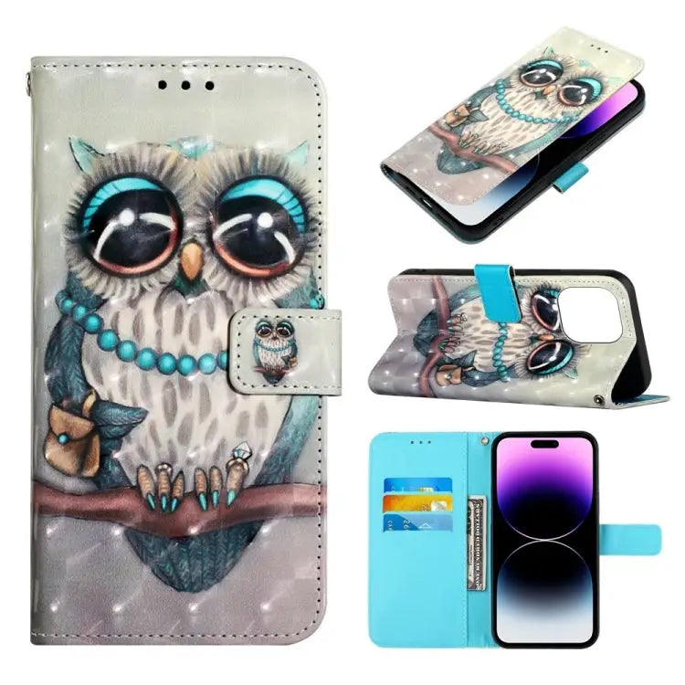3D Painting Horizontal Flip Leather Phone Case For iPhone 14 For iPhone 14 Plus For iPhone 14 Pro - For iPhone 14 Pro