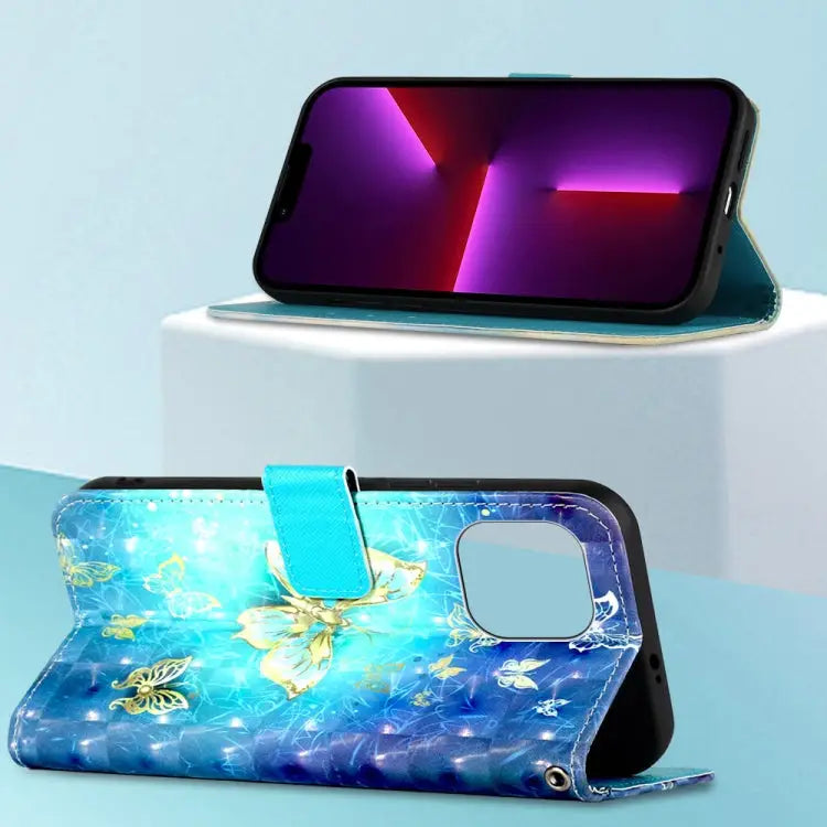 3D Painting Horizontal Flip Leather Phone Case For iPhone 14 For iPhone 14 Plus For iPhone 14 Pro - Apple Accessories