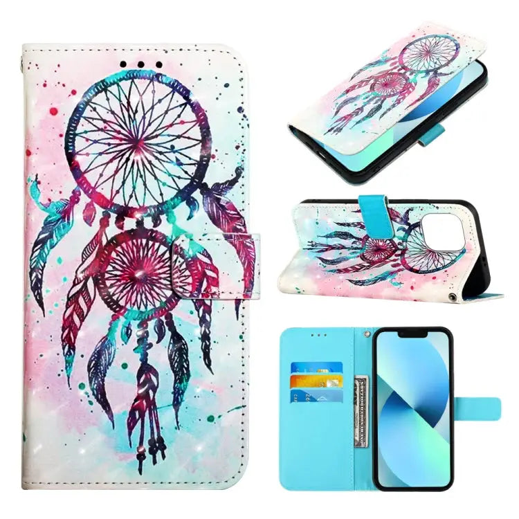 3D Painting Horizontal Flip Leather Phone Case For iPhone 14 For iPhone 14 Plus For iPhone 14 Pro - For iPhone 14