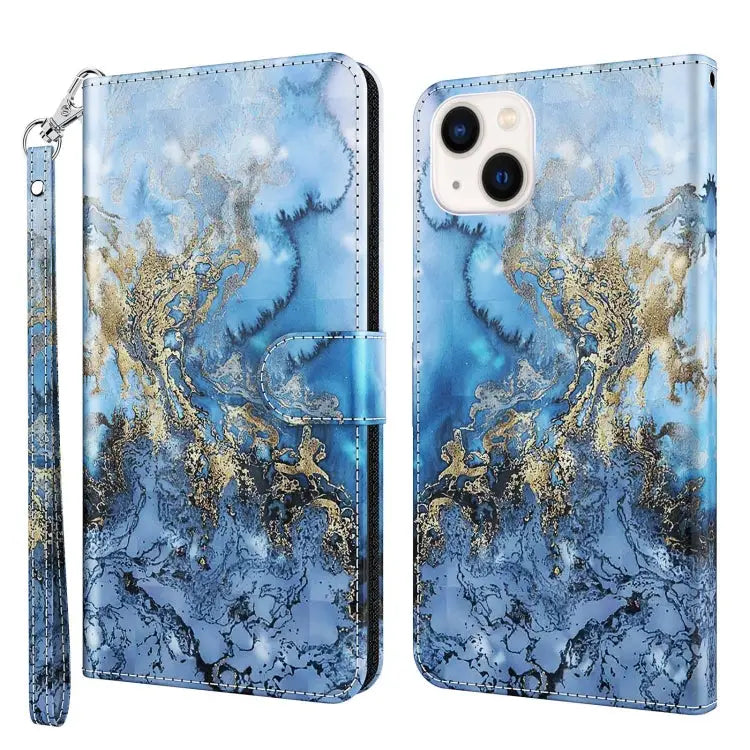 3D Painting Pattern Flip Leather Phone Case For iPhone 14 For iPhone 14 Plus - For iPhone 14 / Milky Way - Apple