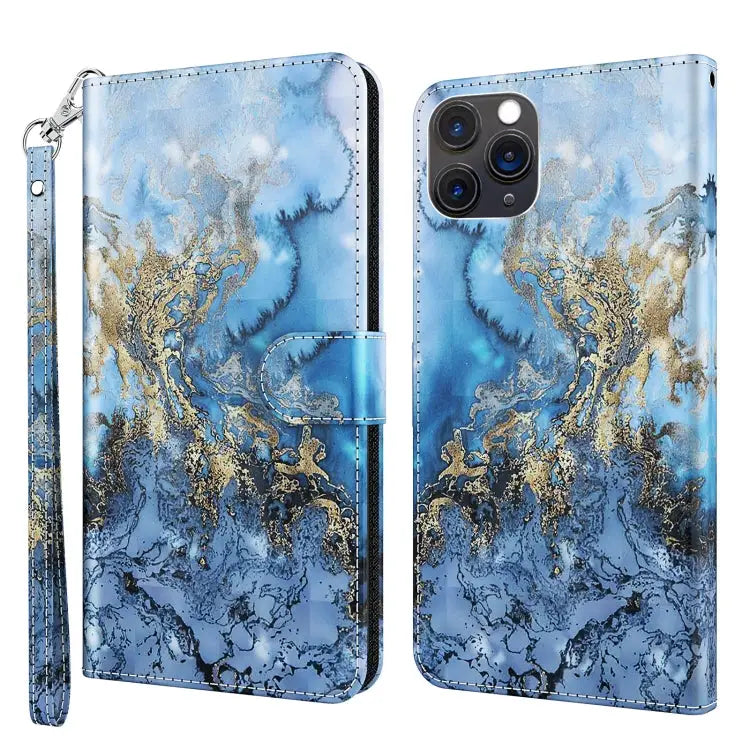 3D Painting Pattern Flip Leather Phone Case For iPhone 14 Pro For iPhone 14 Pro Max - For iPhone 14 Pro / Milky Way