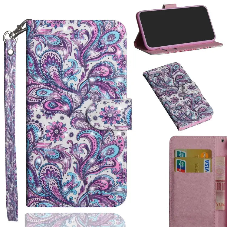 3D Painting Pattern Horizontal Flip TPU + PU Leather Case with Holder & Card Slots & Wallet For Huawei Honor 9A