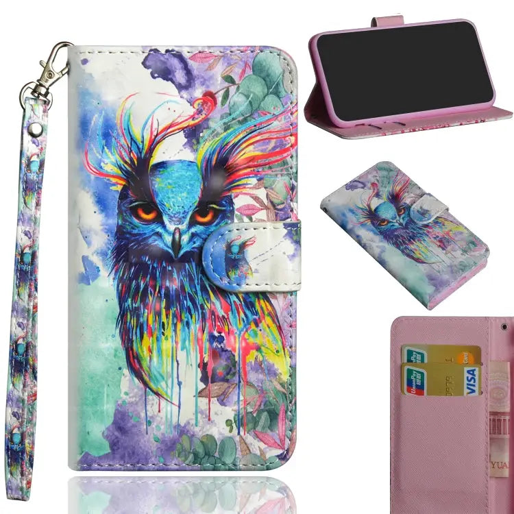 3D Painting Pattern Horizontal Flip TPU + PU Leather Case with Holder & Card Slots & Wallet For Xiaomi Redmi 9A