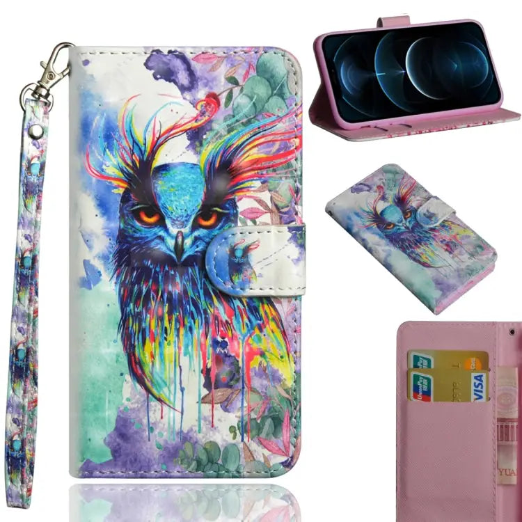 3D Painting Pattern Horizontal Flip TPU + PU Leather Case with Holder & Card Slots & Wallet For iPhone 12 Pro Max