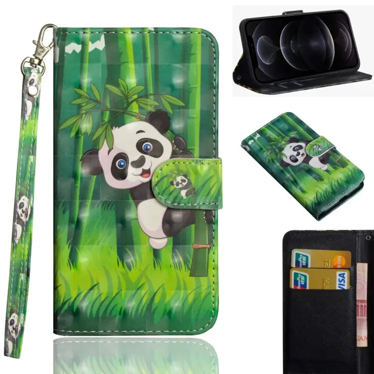 3D Painting Pattern Horizontal Flip TPU + PU Leather Case with Holder & Card Slots & Wallet For iPhone 12 mini