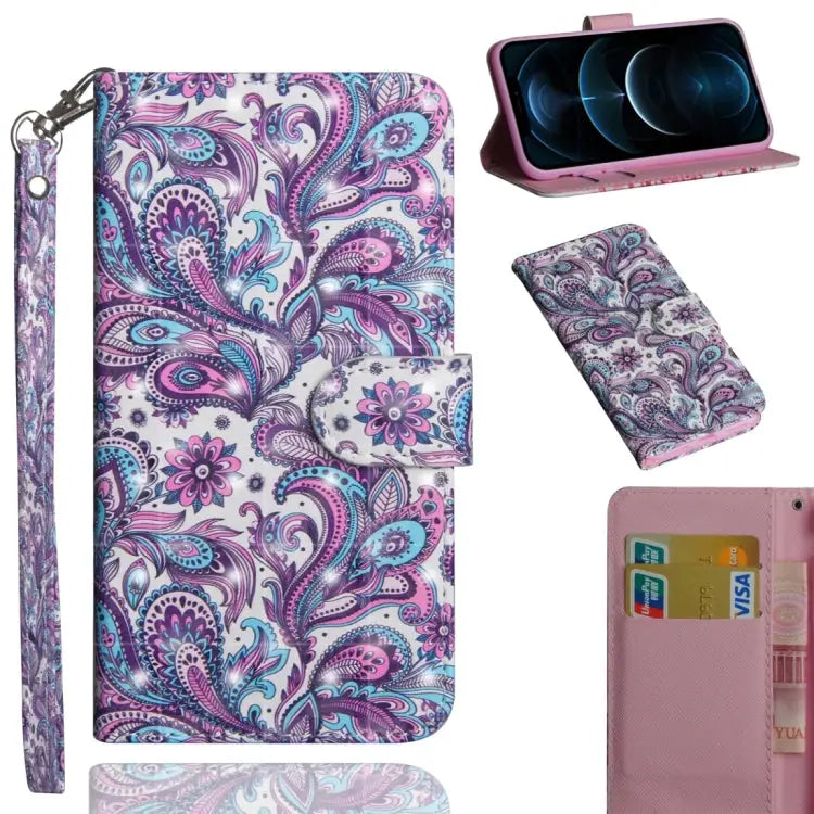 3D Painting Pattern Horizontal Flip TPU + PU Leather Case with Holder & Card Slots & Wallet For iPhone 12 Pro Max