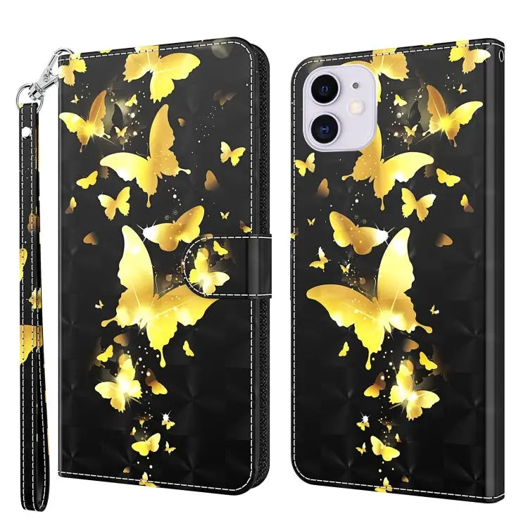 3D Painting Pattern Horizontal Flip TPU + PU Leather Case with Holder & Card Slots & Wallet For iPhone 13 mini
