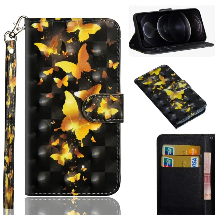 3D Painting Pattern Horizontal Flip TPU + PU Leather Case with Holder & Card Slots & Wallet For iPhone 12 mini