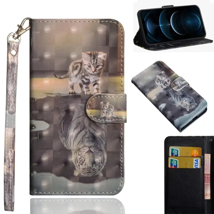 3D Painting Pattern Horizontal Flip TPU + PU Leather Case with Holder & Card Slots & Wallet For iPhone 12 Pro Max