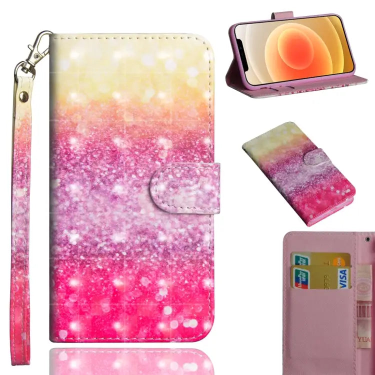 3D Painting Pattern Horizontal Flip TPU + PU Leather Case with Holder & Card Slots & Wallet For iPhone 12 mini