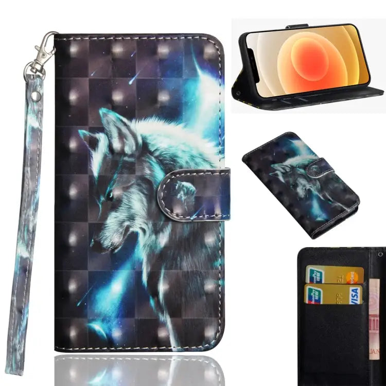3D Painting Pattern Horizontal Flip TPU + PU Leather Case with Holder & Card Slots & Wallet For iPhone 12 mini