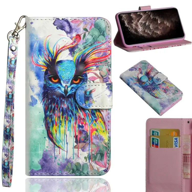 3D Painting Pattern Horizontal Flip TPU + PU Leather Case with Holder & Card Slots & Wallet & Lanyard For iPhone 11 Pro