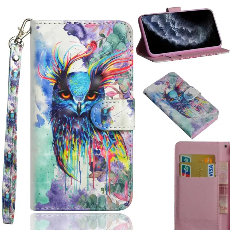 3D Painting Pattern Horizontal Flip TPU + PU Leather Case with Holder & Card Slots & Wallet & Lanyard For iPhone 11 Pro